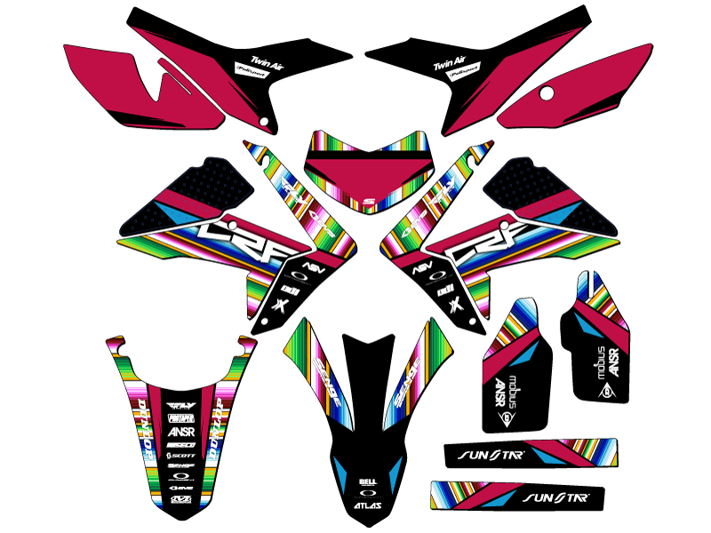 2012-2020 CRF 250 L SERAPE Black Senge Graphics Kit Compatible with Honda - Picture 5 of 10