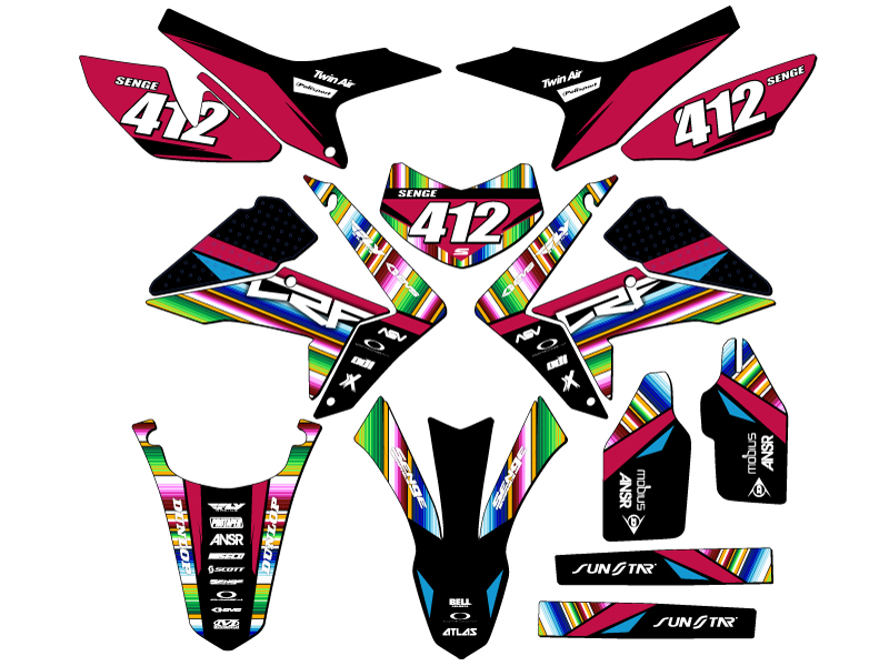 2012-2020 CRF 250 L SERAPE Black Senge Graphics Kit Compatible with Honda - Picture 8 of 10