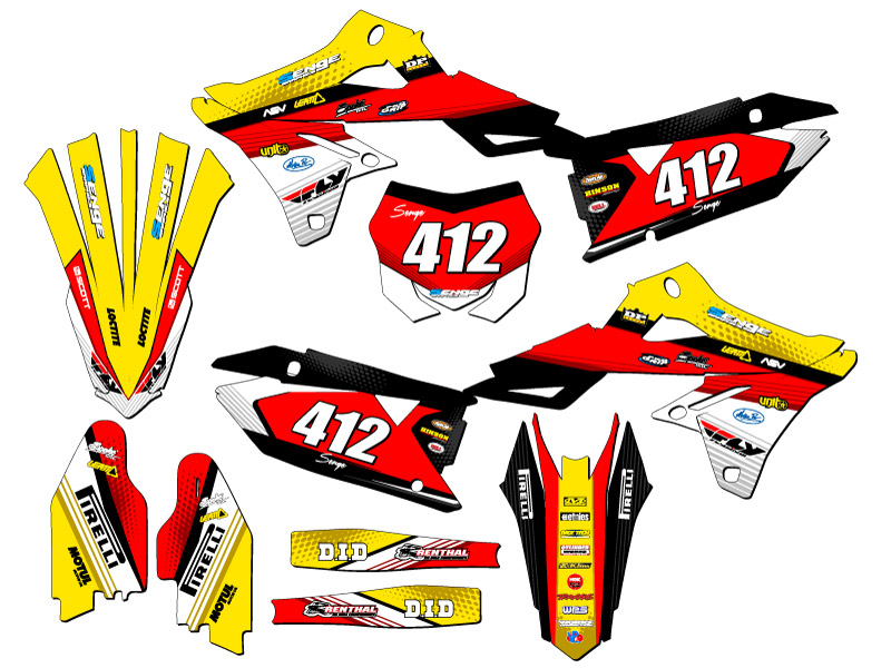 2018-2023 RMZ 450 RICOCHET Yellow Senge Graphics Kit Compatible with Suzuki - Picture 8 of 10