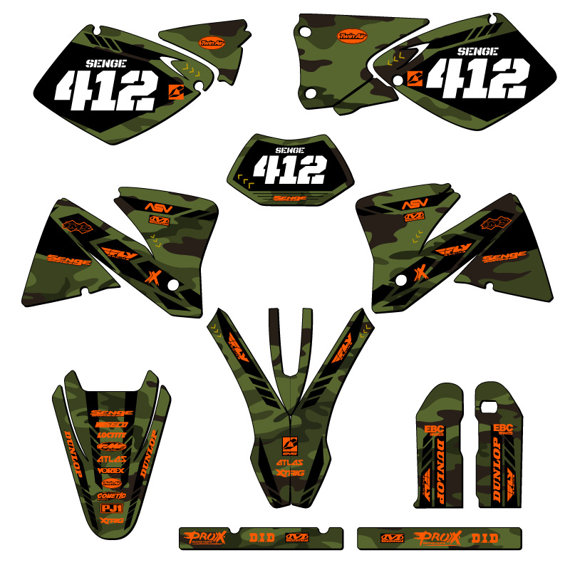 Kit de gráficos EXC APACHE Green Senge 2001-2002 compatible con KTM - Imagen 8 de 10