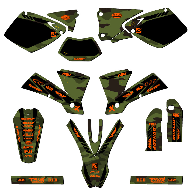 2003 EXC APACHE Green Senge Graphics Kit Compatible with KTM - Foto 5 di 10