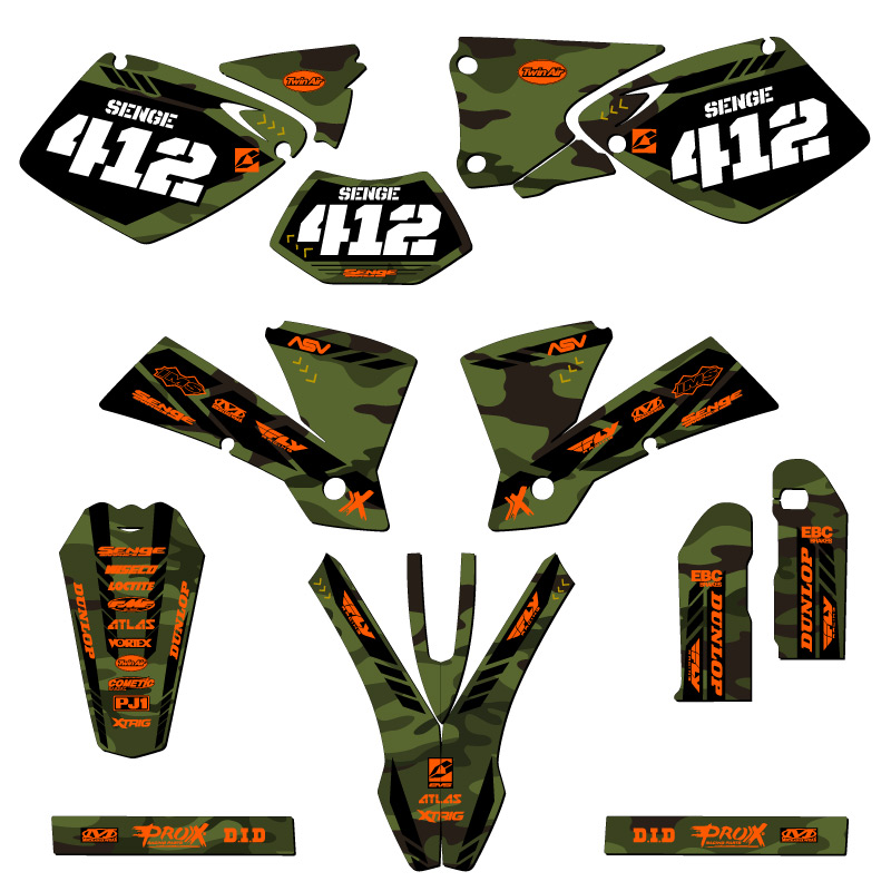 2003 EXC APACHE Green Senge Graphics Kit Compatible with KTM - Foto 8 di 10