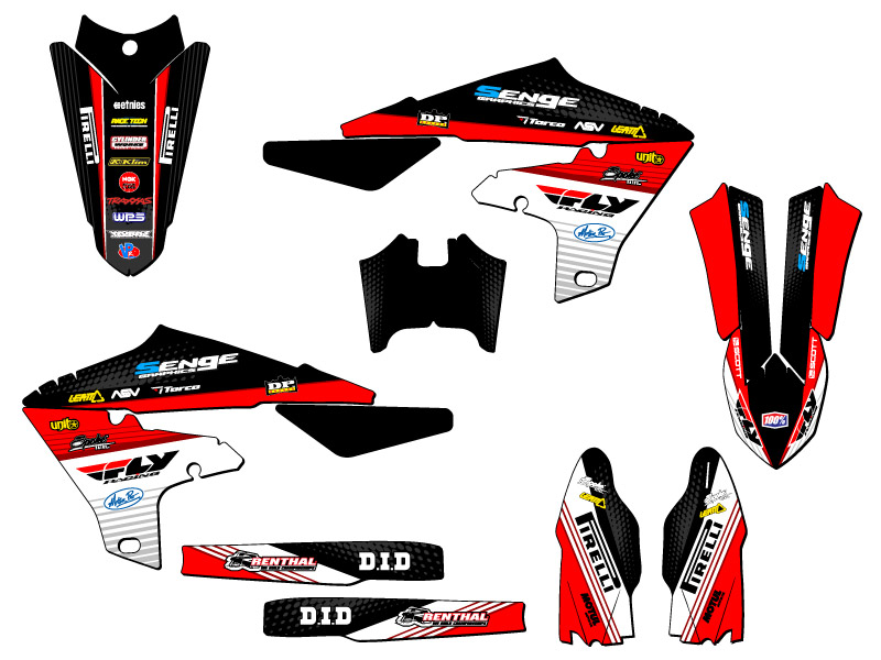 2019-2023 YZ 450 FX RICOCHET Black Senge Graphics Kit Compatible with Yamaha - Picture 2 of 10