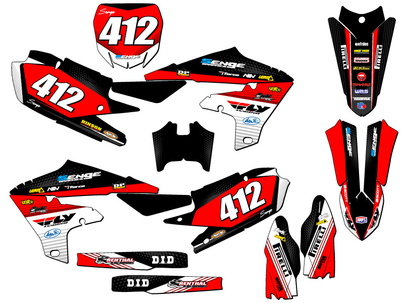 2019-2023 YZ 450 FX RICOCHET Black Senge Graphics Kit Compatible with Yamaha - Picture 8 of 10