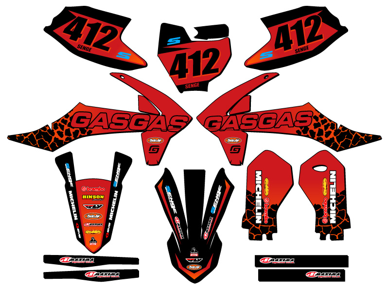 2021-2024 MC-E 5 INFERNO Red Senge Graphics Kit Compatible with GASGAS - Picture 8 of 10