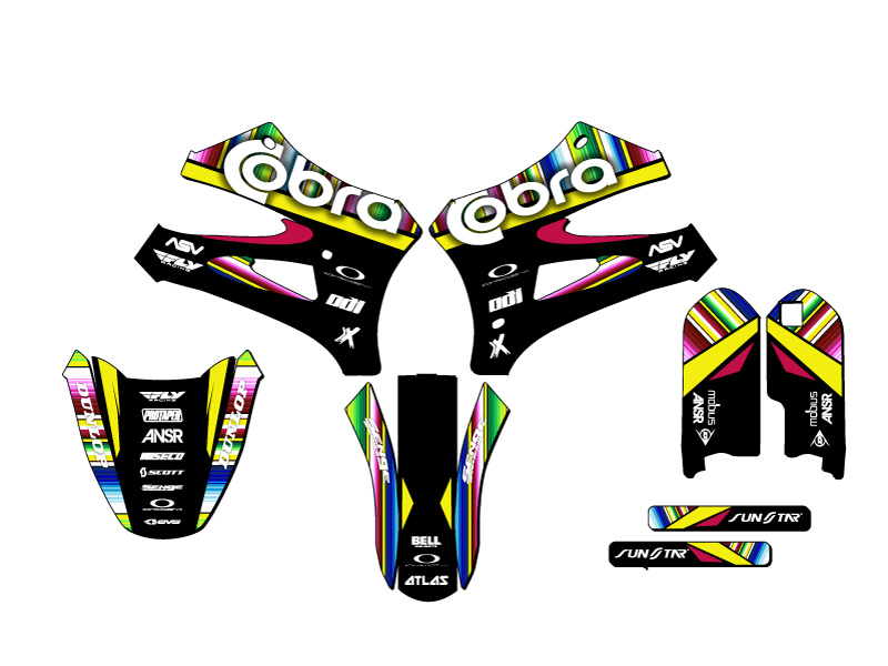 10-20 SR / FWE CX 50 SERAPE Black Senge Graphics Kit Compatible with Cobra - Picture 2 of 10