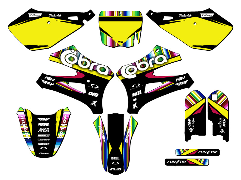 10-20 SR / FWE CX 50 SERAPE Black Senge Graphics Kit Compatible with Cobra - Picture 5 of 10