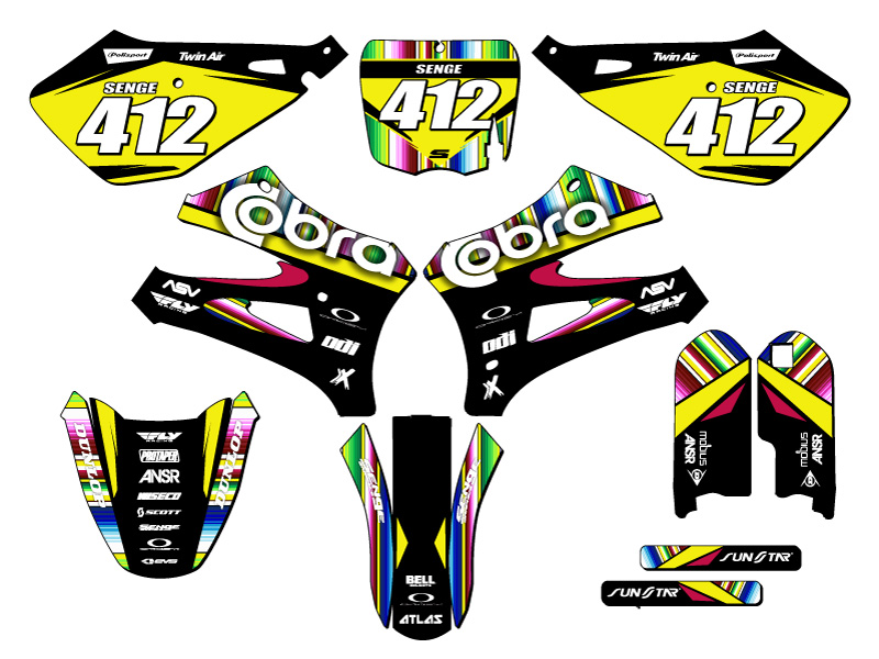 10-20 SR / FWE CX 50 SERAPE Black Senge Graphics Kit Compatible with Cobra - Picture 8 of 10