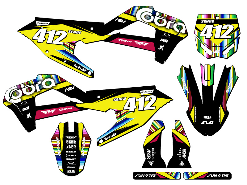 21-22 SRX CX 50 SERAPE Black Senge Graphics Kit Compatible with Cobra - Picture 8 of 10