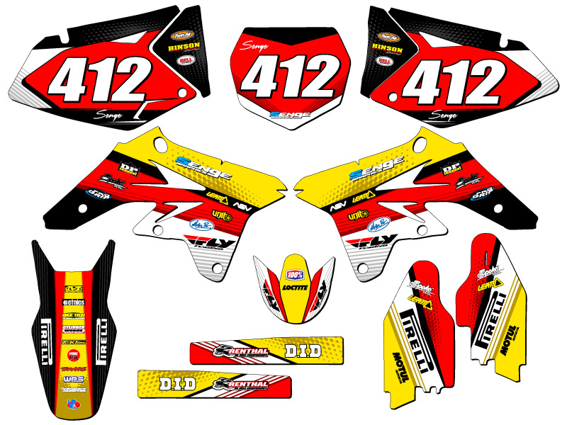 Kit de gráficos RMZ 250 RICOCHET amarillo Senge 2007-2009 compatible con Suzuki - Imagen 8 de 10