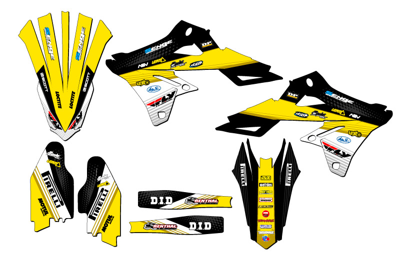 2019-2023 RMZ 250 RICOCHET Black Senge Graphics Kit Compatible with Suzuki - Picture 2 of 10