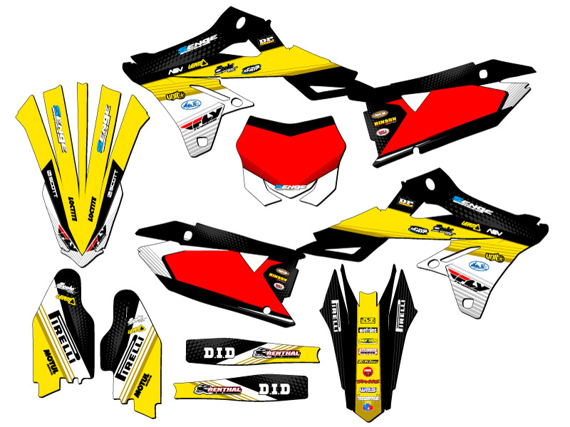 2019-2023 RMZ 250 RICOCHET Black Senge Graphics Kit Compatible with Suzuki - Picture 5 of 10