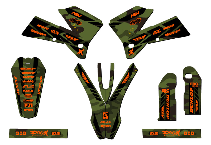 2005-2007 EXC APACHE Green Senge Graphics Kit Compatible with KTM - Picture 2 of 10