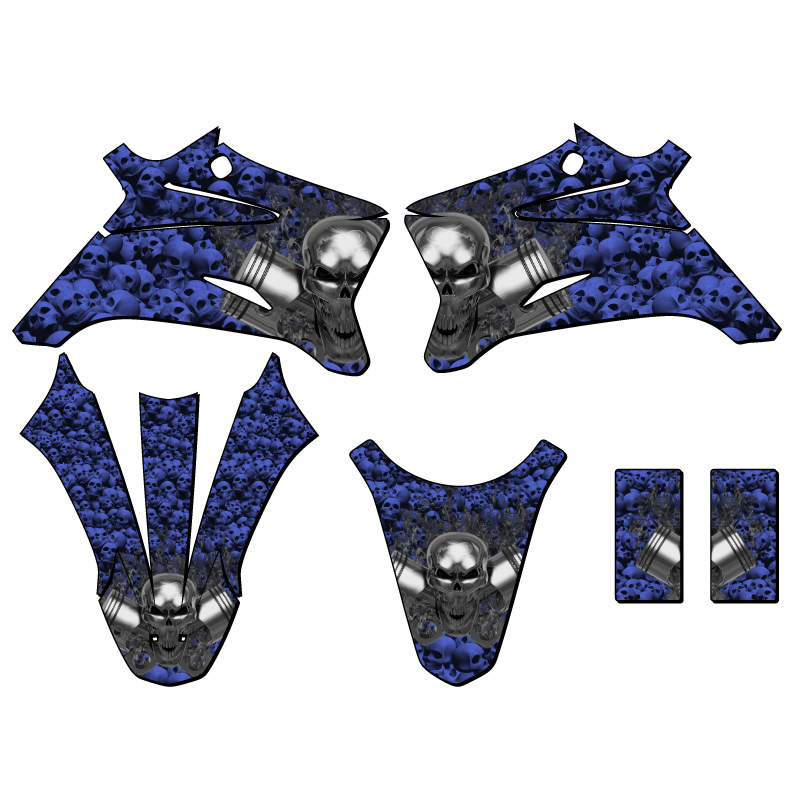 Kit de gráficos TTR 110 FLAMING GEARHEAD Blue Senge 2008-2022 compatible con - Imagen 2 de 10