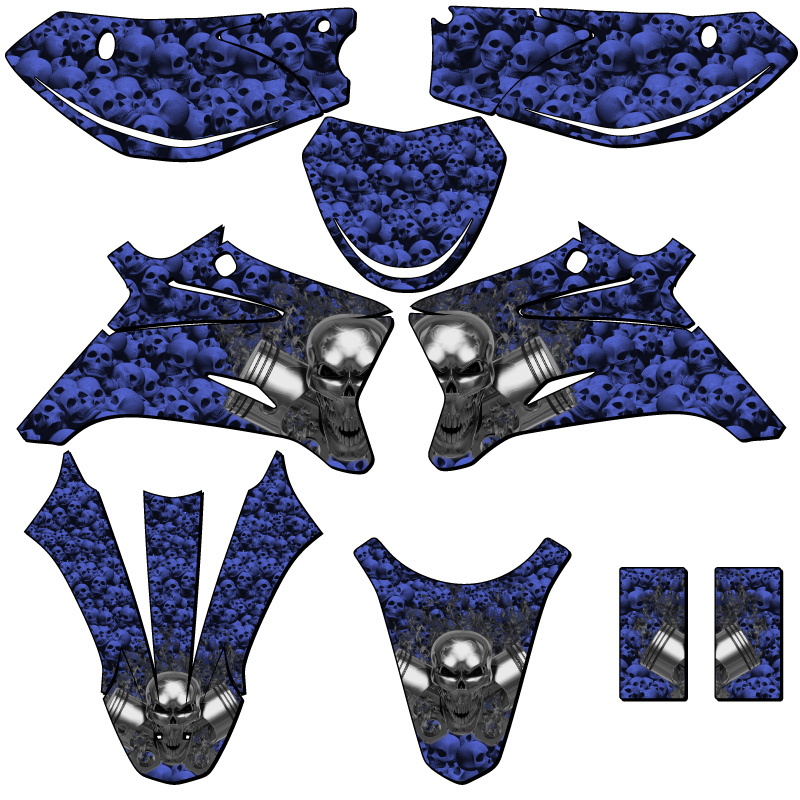 Kit de gráficos TTR 110 FLAMING GEARHEAD Blue Senge 2008-2022 compatible con - Imagen 5 de 10