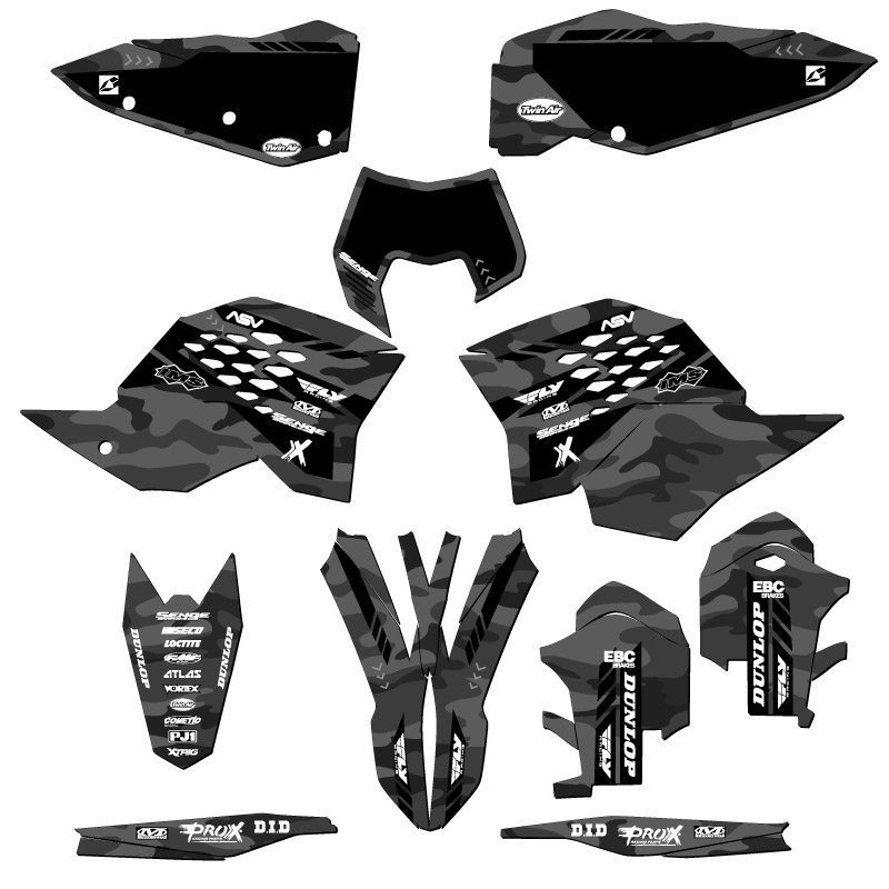 2008-2011 EXC APACHE Grey Senge Graphics Kit Compatible with KTM - Picture 5 of 10