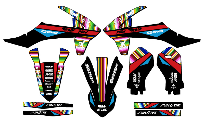 2021-2024 MC-E 3 SERAPE Black Senge Graphics Kit Compatible with GASGAS - Bild 2 von 10