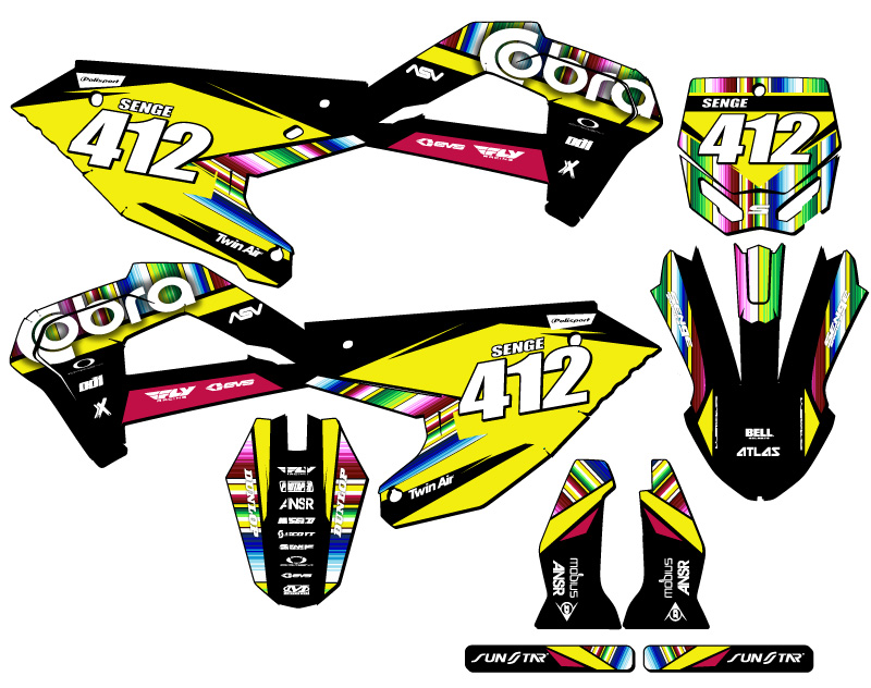 Kit de gráficos Senge 2022 CX 65 SERAPE negro compatible con Cobra - Imagen 8 de 10