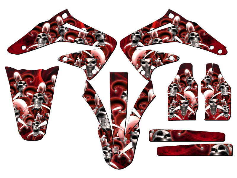 2002-2004 CRF 450 R JESTER Red Senge Graphics Kit Compatible with Honda - Picture 2 of 10