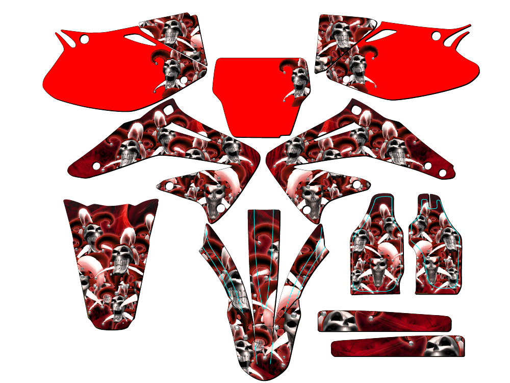 2002-2004 CRF 450 R JESTER Red Senge Graphics Kit Compatible with Honda - Picture 5 of 10