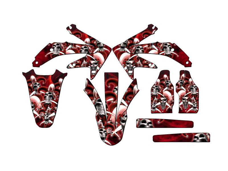 2005-2007 CRF 450 R JESTER Red Senge Graphics Kit Compatible with Honda - Picture 2 of 10