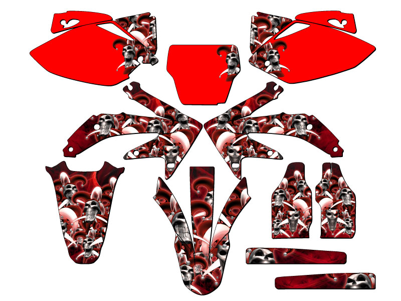 2005-2007 CRF 450 R JESTER Red Senge Graphics Kit Compatible with Honda - Picture 5 of 10