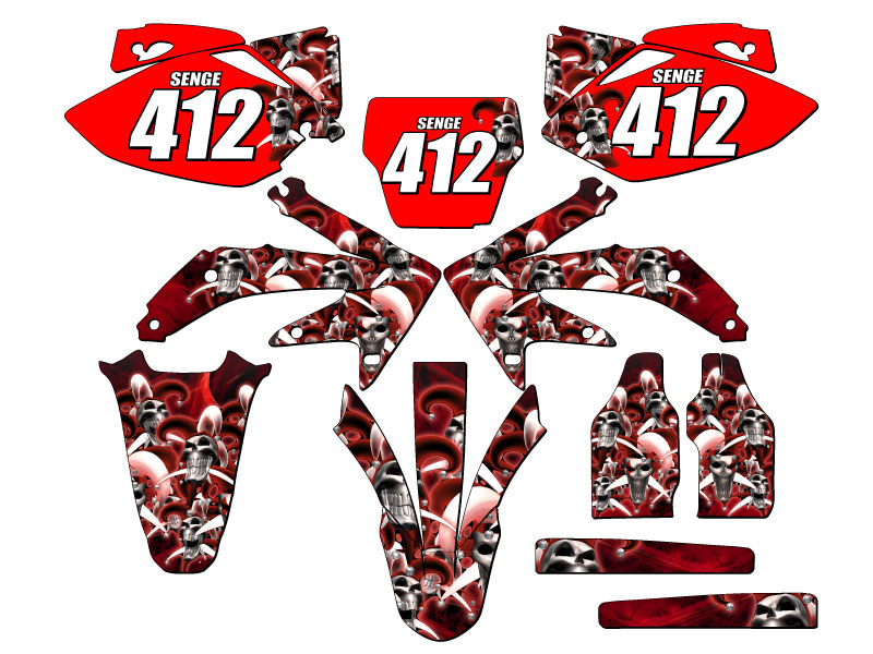 2005-2007 CRF 450 R JESTER Red Senge Graphics Kit Compatible with Honda - Picture 8 of 10
