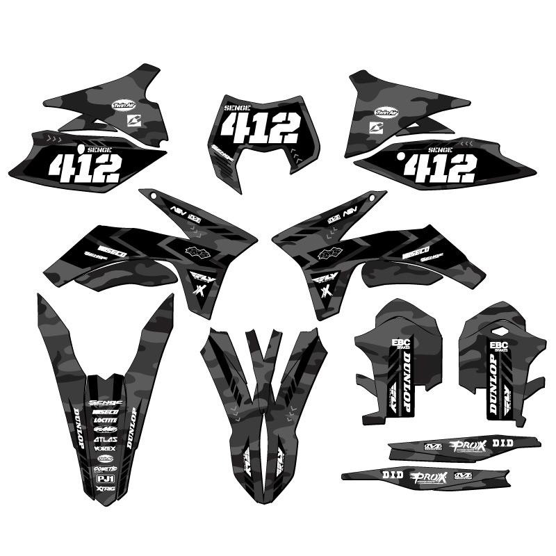 2012-2013 Exc Apache Grey Senge Graphics Kit compatible con KTM - Imagen 8 de 10