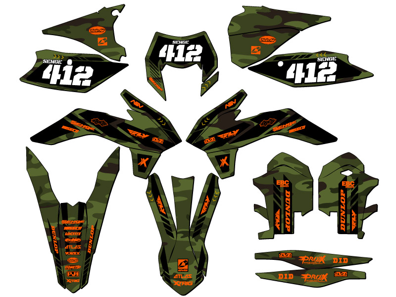 Kit de gráficos EXC APACHE Green Senge 2014 compatible con KTM - Imagen 8 de 10