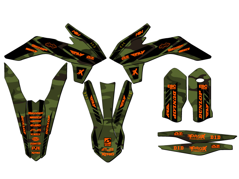 2015-2016 EXC APACHE Green Senge Graphics Kit Compatible with KTM - Picture 2 of 10