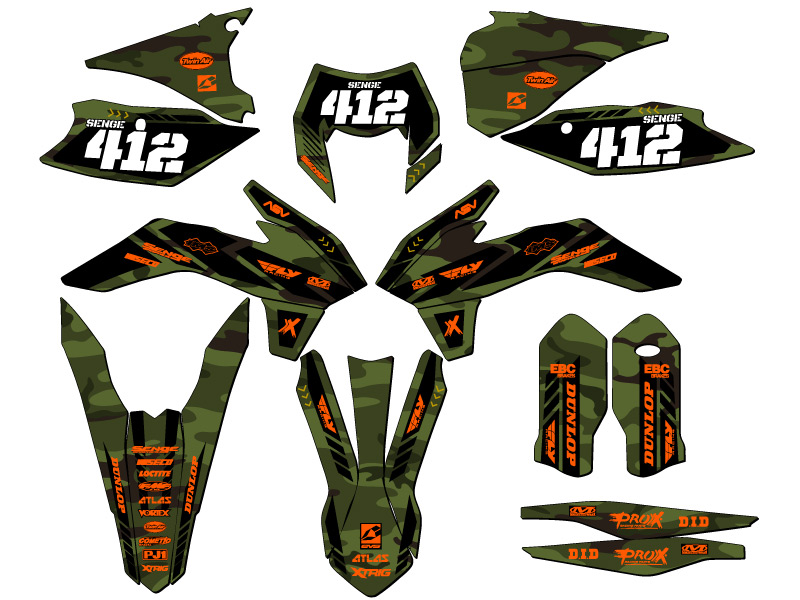 2015-2016 EXC APACHE Green Senge Graphics Kit Compatible with KTM - Picture 8 of 10