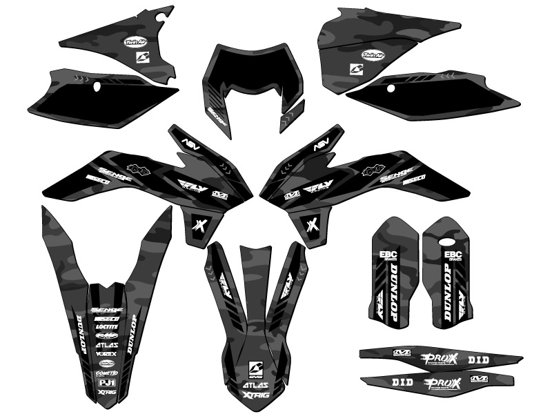 2015-2016 EXC APACHE Grey Senge Graphics Kit Compatible with KTM - Picture 5 of 10