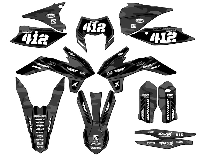 2015-2016 EXC APACHE Grey Senge Graphics Kit Compatible with KTM - Picture 8 of 10