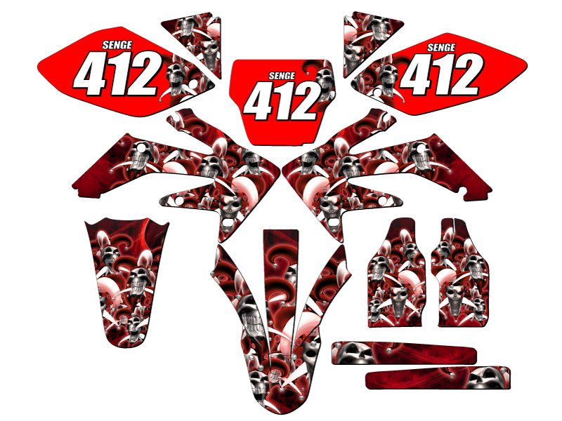 Kit de gráficos CRF 250 R 2004-2005 Red Senge compatible con Honda - Imagen 5 de 10