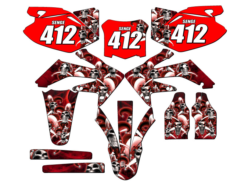 2008-2009 CRF 250 R JESTER Red Senge Graphics Kit Compatible with Honda - Bild 8 von 10