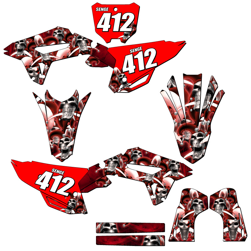 2022-2023 CRF 250 R JESTER Red Senge Graphics Kit Compatible with Honda - Picture 8 of 10