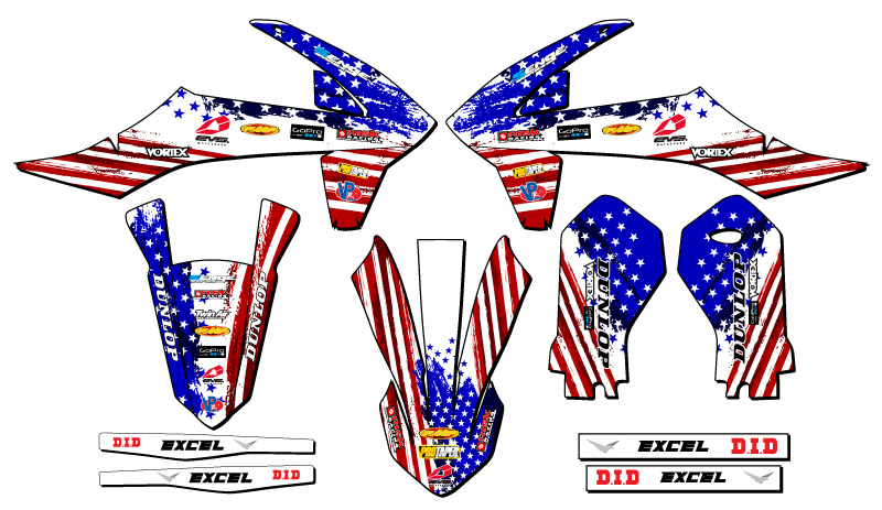 2021-2024 MC-E 3 MERICA Usa Senge Graphics Kit Compatible with GASGAS - Picture 2 of 10