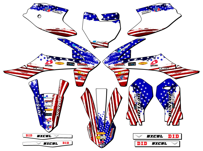2021-2024 MC-E 3 MERICA Usa Senge Graphics Kit Compatible with GASGAS - Picture 5 of 10