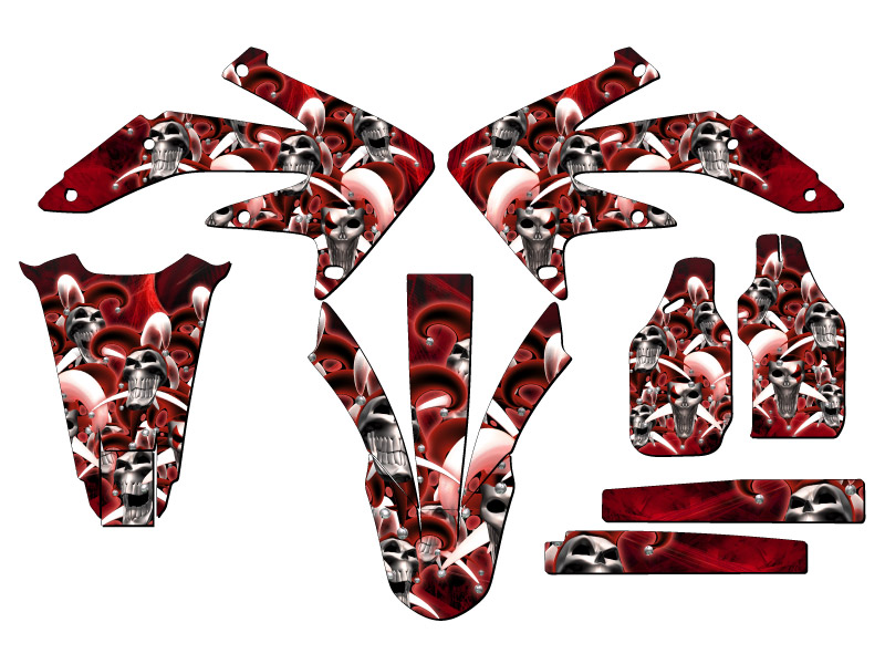 2005-2007 CRF 450 X JESTER Red Senge Graphics Kit Compatible with Honda - Foto 8 di 10
