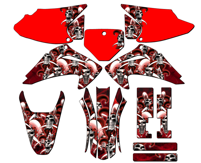 2003-2007 CRF 150 F JESTER Red Senge Graphics Kit Compatible with Honda - Picture 8 of 10
