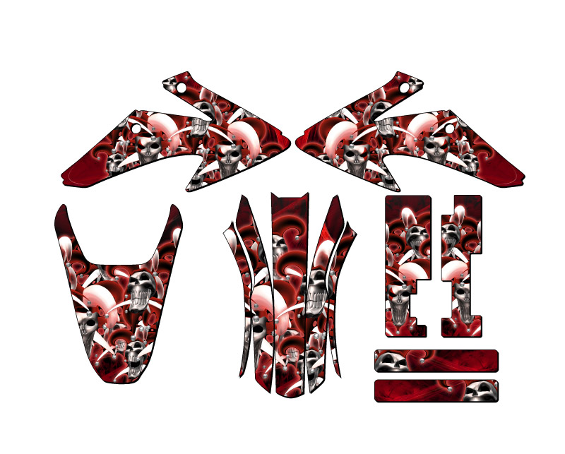 2008-2014 CRF 150 F JESTER Red Senge Graphics Kit Compatible with Honda - Picture 5 of 10