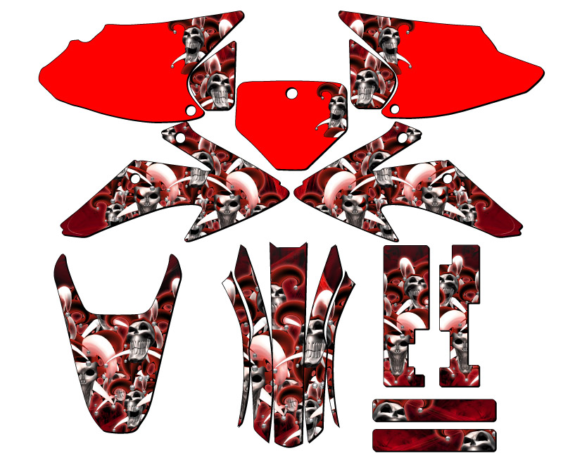 2008-2014 CRF 150 F JESTER Red Senge Graphics Kit Compatible with Honda - Picture 8 of 10
