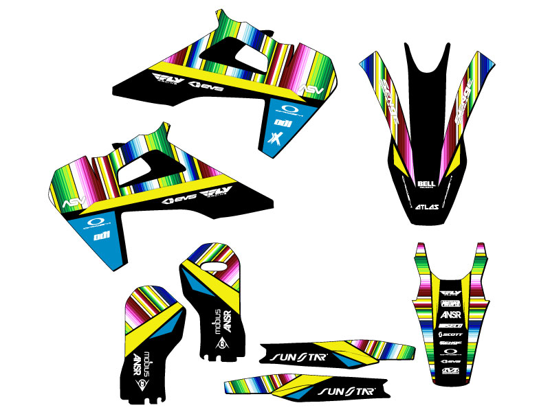 2019-2022 TX SERAPE Black Senge Graphics Kit Compatible with Husqvarna - Picture 2 of 10