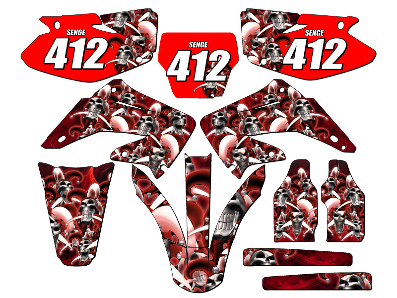2004-2012 CR 250 R BUFÓN Red Senge kit de gráficos compatible con Honda - Imagen 8 de 10