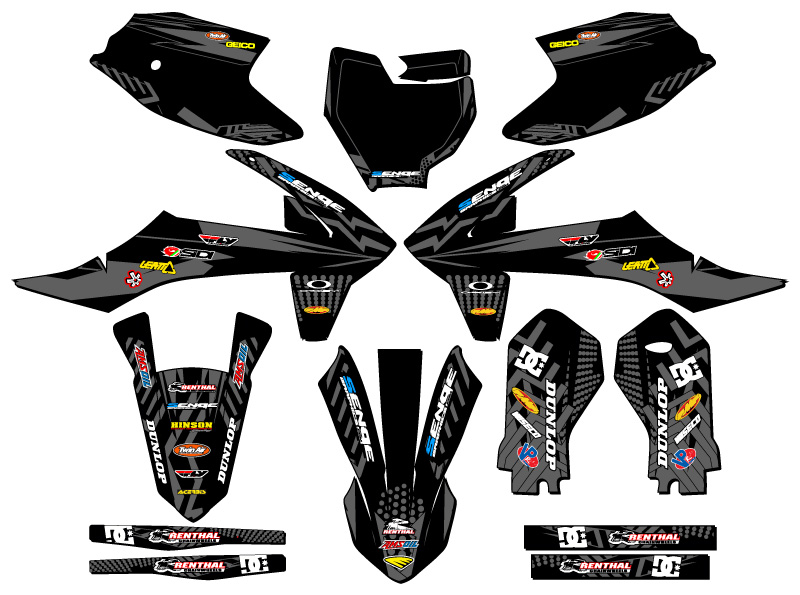 2021-2024 MC-E 3 MAYHEM Black Senge Graphics Kit Compatible with GASGAS - Bild 5 von 10