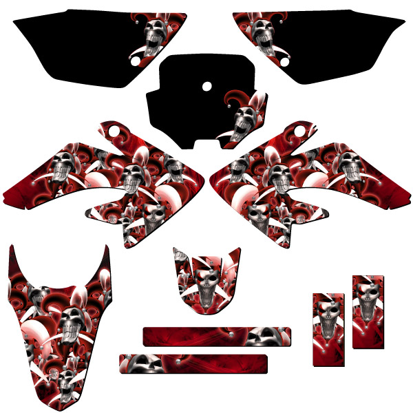 2011-2016 CRF 80 JESTER Red Senge Graphics Kit Compatible with Honda - Foto 5 di 10