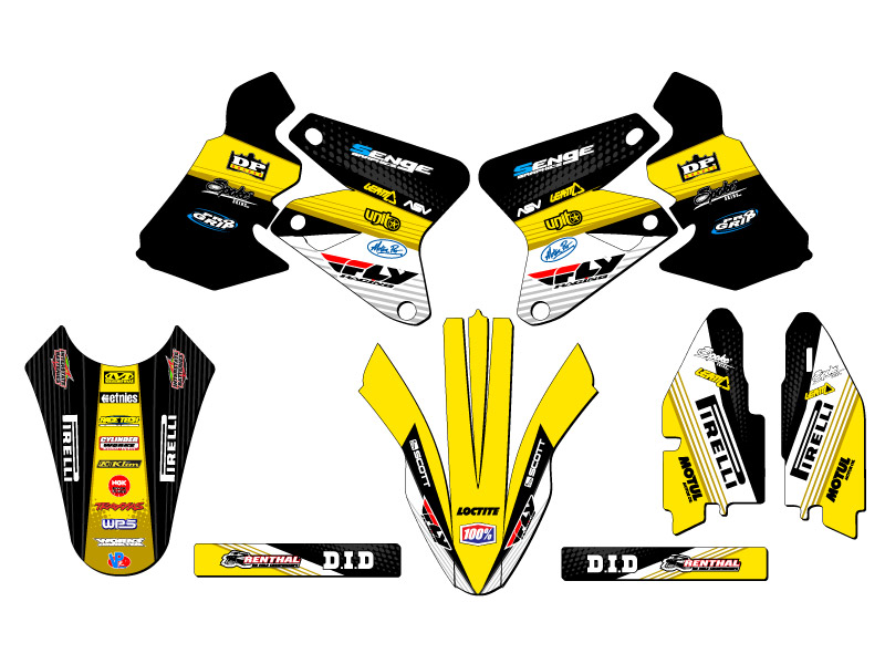 2005-2023 DRZ 400 SM RICOCHET Black Senge Graphics Kit Compatible with Suzuki - Picture 2 of 10