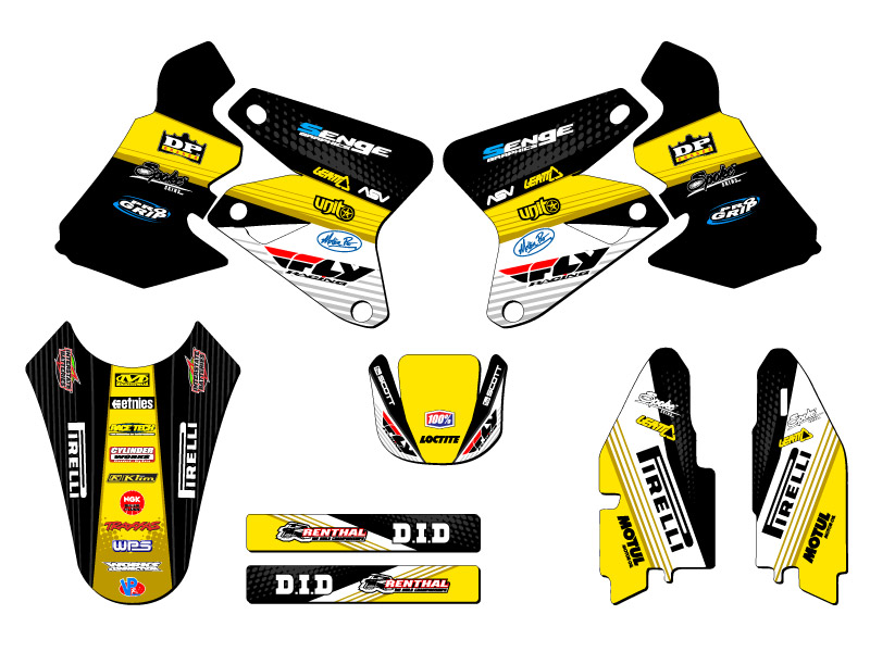 2000-2004 DRZ 400 SM RICOCHET Black Senge Graphics Kit Compatible with Suzuki - Picture 2 of 10