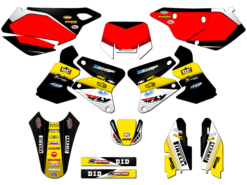2000-2004 DRZ 400 SM RICOCHET Black Senge Graphics Kit Compatible with Suzuki - Picture 5 of 10