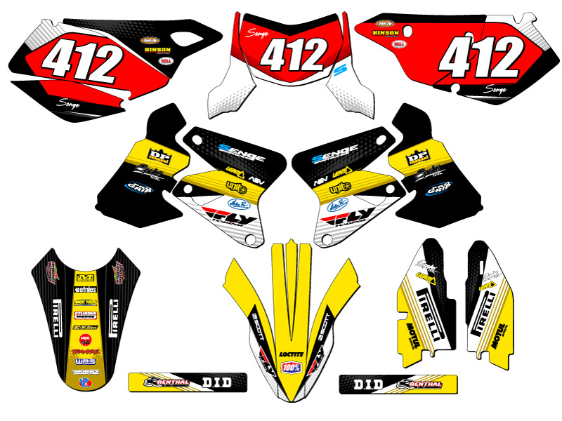 2005-2023 DRZ 400 SM RICOCHET Black Senge Graphics Kit Compatible with Suzuki - Picture 8 of 10